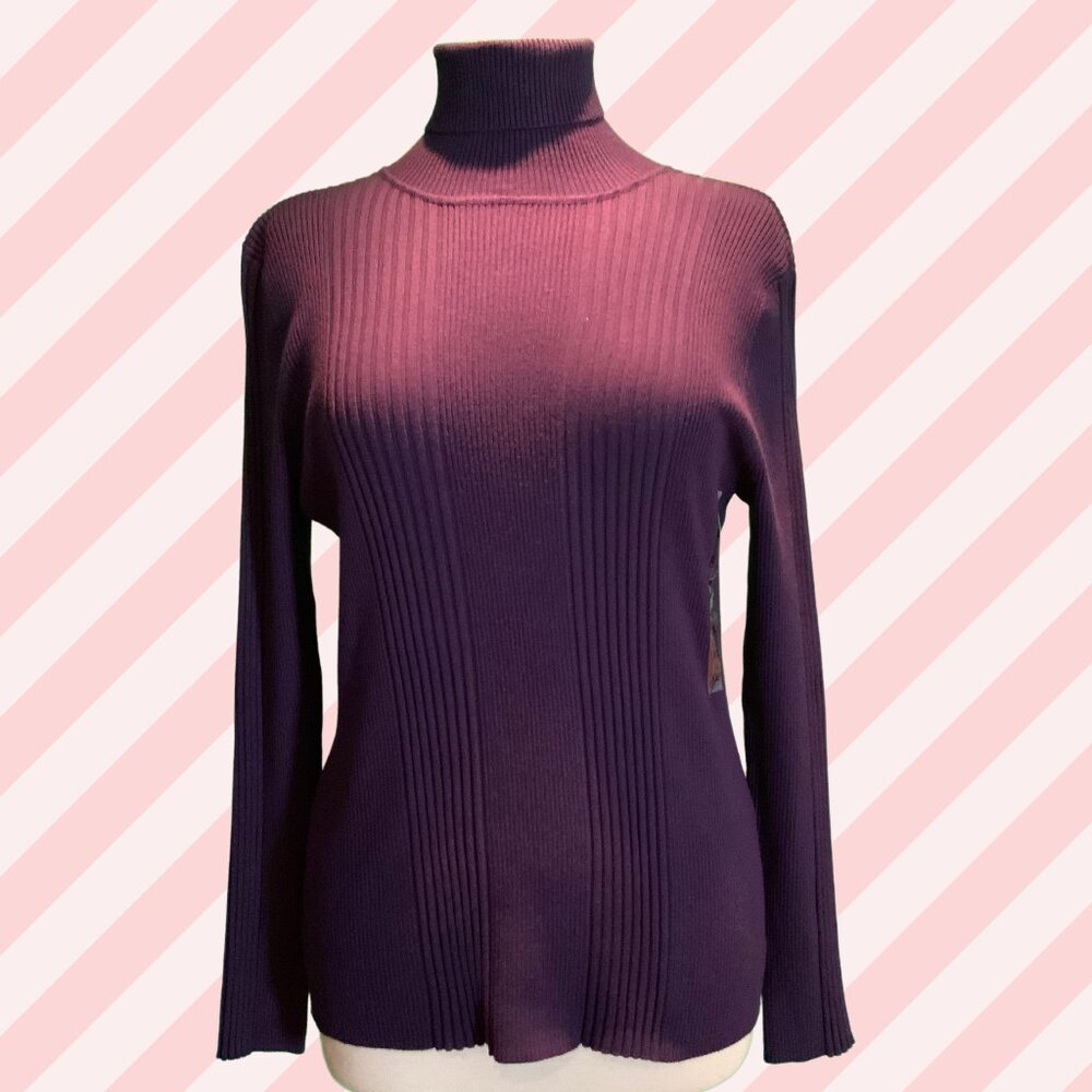 New - UNITED STATES SWEATERS Women Turtleneck in Color Eggplant XL